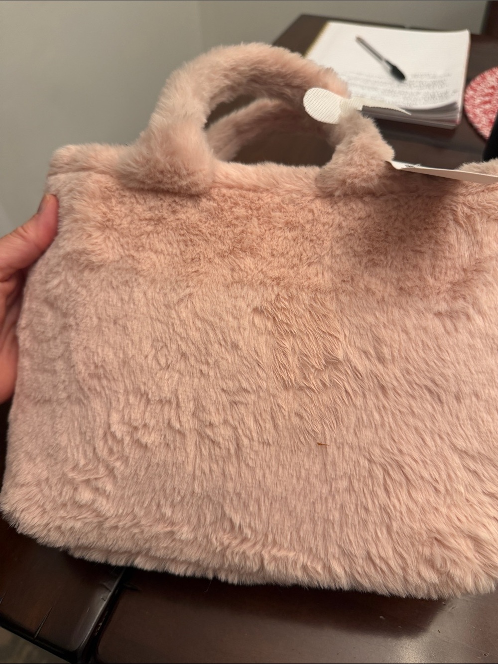Kendall & Kylie Blush Faux Fur Handbag